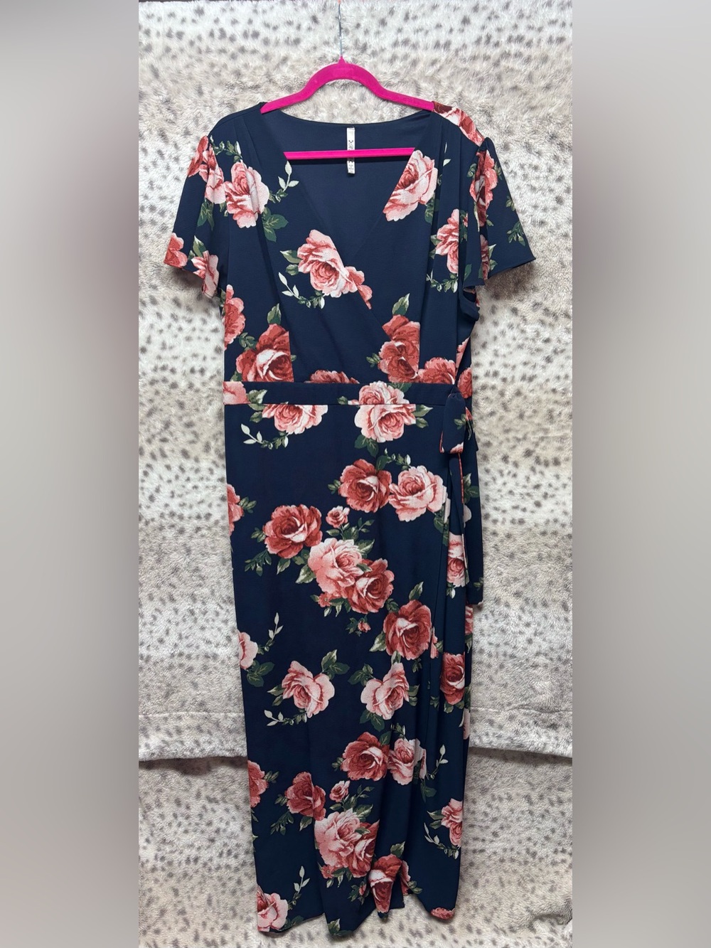 RNB FLORAL FAUX WRAP MAXI DRESS
